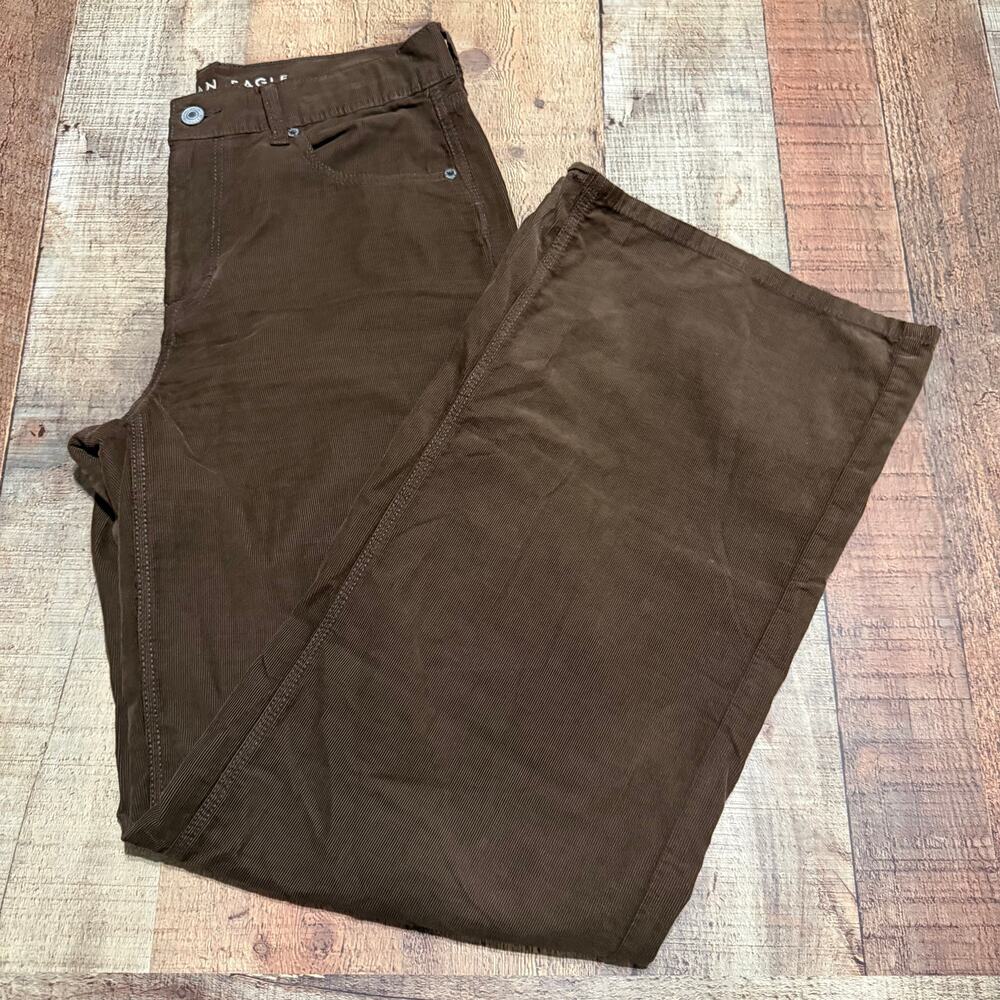 American Eagle's Women's Brown Corduroy Low-Rise Skater Jeans Pants Sz 4 Grunge